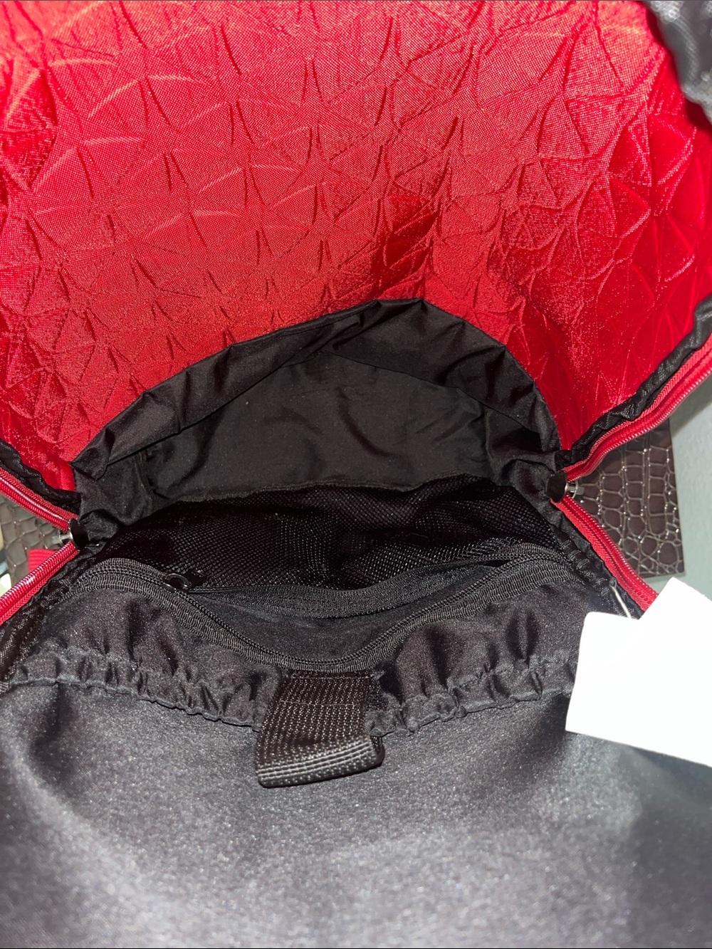 Jordan Red Textured Geometric Backpack - Picture 3 of 3